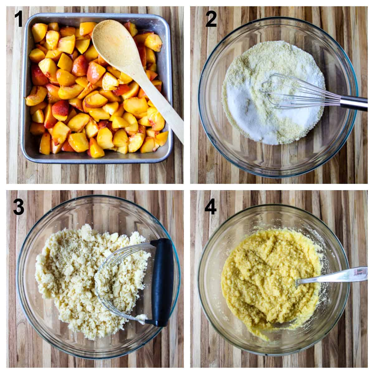 The first four steps to make the recipe.